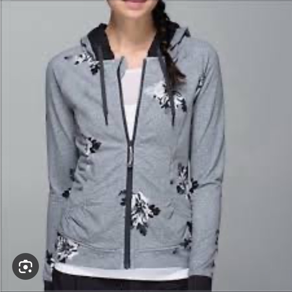 Lululemon Movement Jacket Atomic Flower Silver Spoon Black  / Heathered Black 6